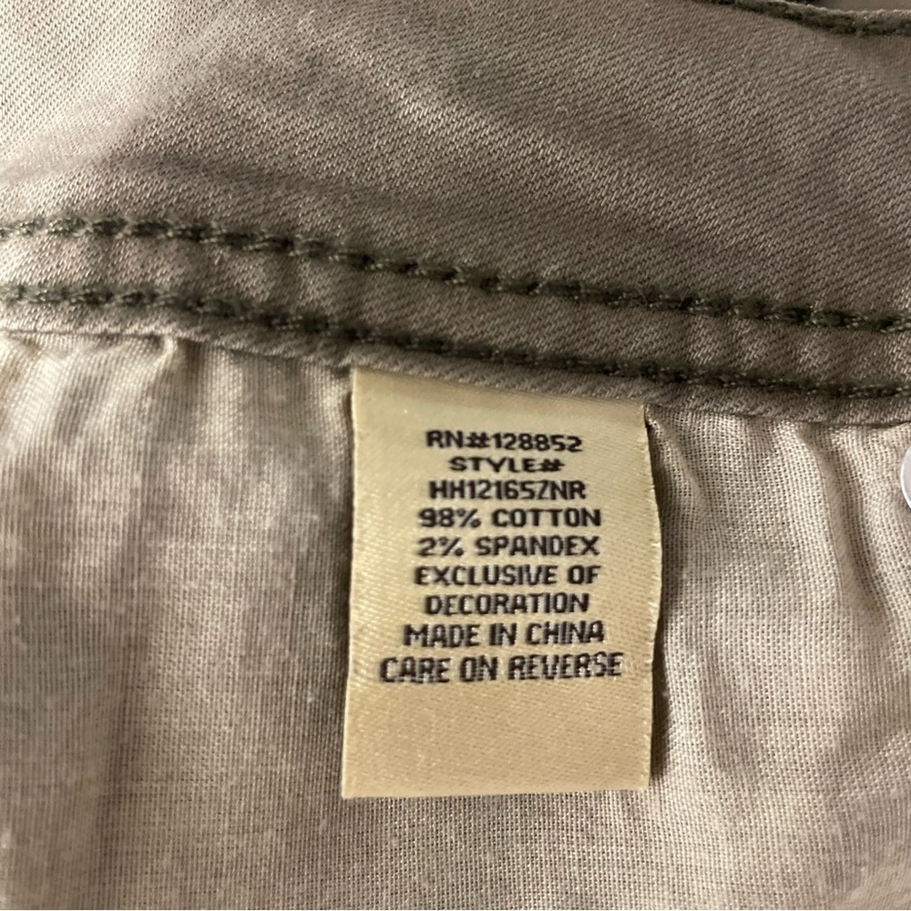 Harmony + Havoc Vintage Khaki Skinny Jeans Size 3 - Distressed with Patches - Picture 10 of 16